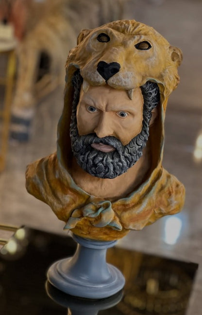 Handmade Hercules Bust, Mythology Sculpture , Mythological Decor, Handmade Greek Statue