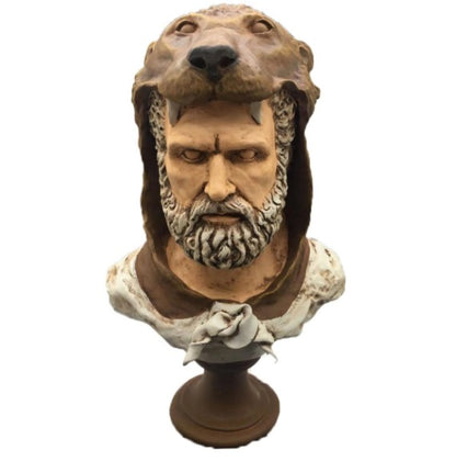 Handmade Hercules Bust, Mythology Sculpture , Mythological Decor, Handmade Greek Statue
