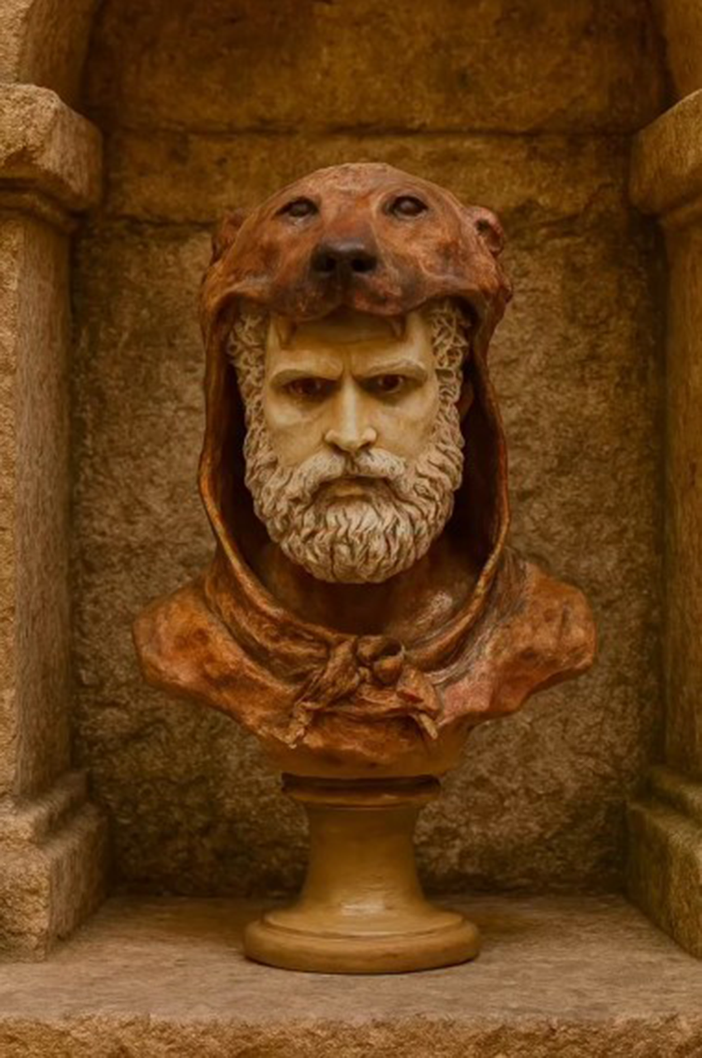Handmade Hercules Bust, Mythology Sculpture , Mythological Decor, Handmade Greek Statue