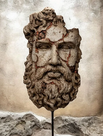Ancient Zeus Statue, Greek God Zeus Bust, Mythology Inspired Zeus Statue, Zeus Head Sculpture, Ancient Greek Zeus Bust, Greek God Sculpture
