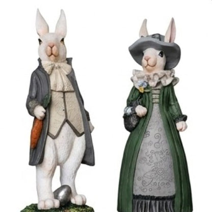 Osterhasen Deko, Elegantes Hasenpaar, Osterdeko, Frühlingsdekoration, Ostergeschenk, Hasenskulptur, Osterhasen Deko, Osterhasen Skulptur
