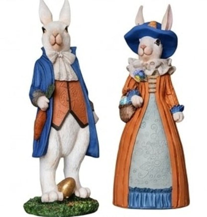 Osterhasen Deko, Elegantes Hasenpaar, Osterdeko, Frühlingsdekoration, Ostergeschenk, Hasenskulptur, Osterhasen Deko, Osterhasen Skulptur