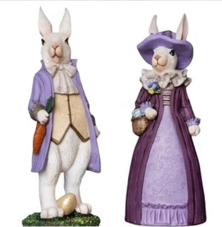Osterhasen Deko, Elegantes Hasenpaar, Osterdeko, Frühlingsdekoration, Ostergeschenk, Hasenskulptur, Osterhasen Deko, Osterhasen Skulptur