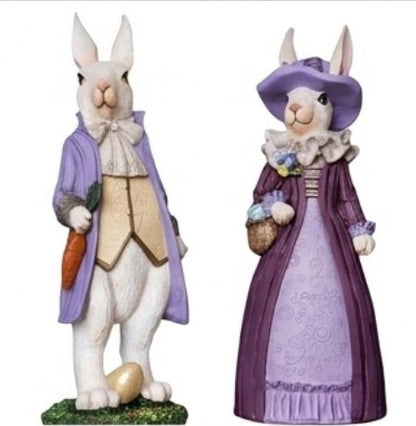 Osterhasen Deko, Elegantes Hasenpaar, Osterdeko, Frühlingsdekoration, Ostergeschenk, Hasenskulptur, Osterhasen Deko, Osterhasen Skulptur