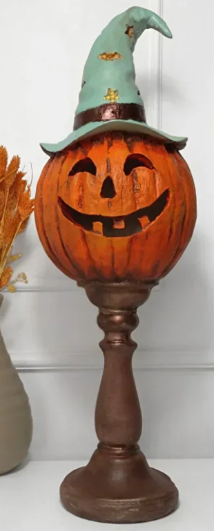 Halloween Pumpkin Decor, Decorative Pumpkin Figurine, Tall Pumpkin Decor, Halloween Pumpkin Sculpture, Halloween Home Accent, Pumpkin Statue