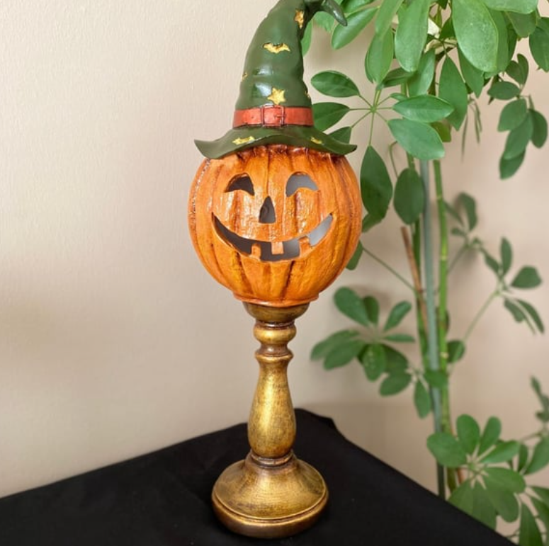 Halloween Pumpkin Decor, Decorative Pumpkin Figurine, Tall Pumpkin Decor, Halloween Pumpkin Sculpture, Halloween Home Accent, Pumpkin Statue