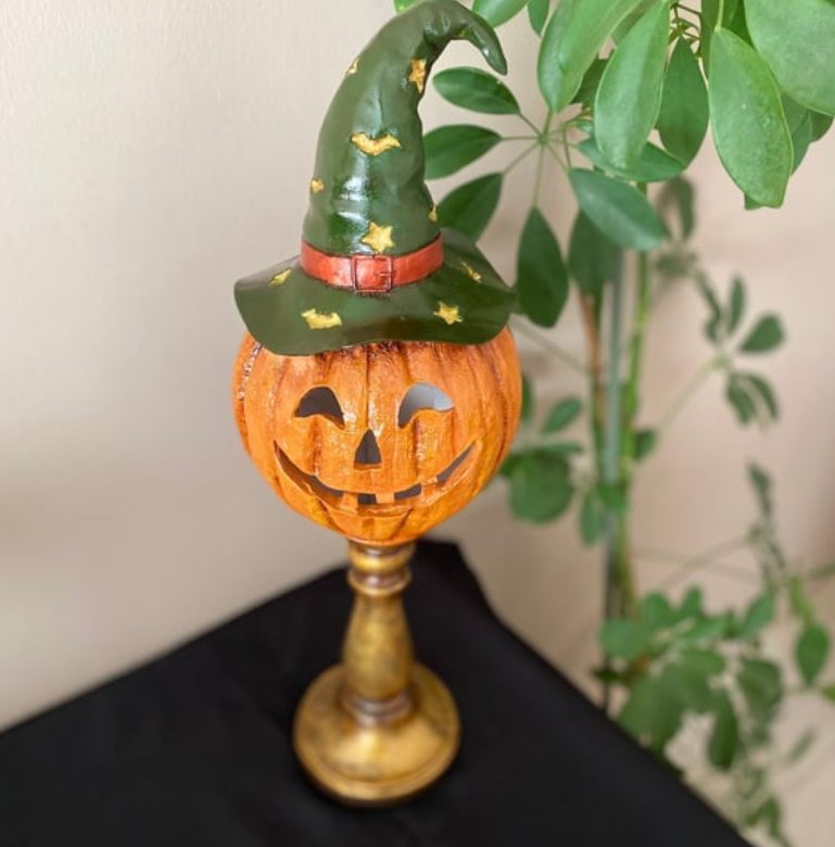 Halloween Pumpkin Decor, Decorative Pumpkin Figurine, Tall Pumpkin Decor, Halloween Pumpkin Sculpture, Halloween Home Accent, Pumpkin Statue
