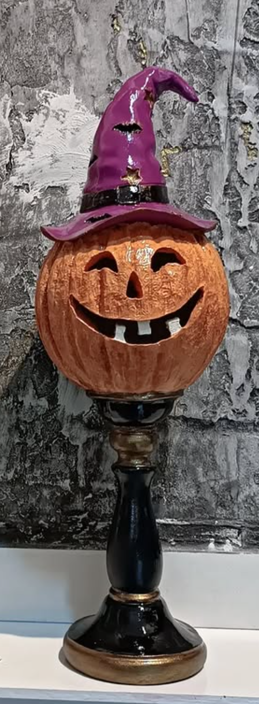 Halloween Pumpkin Decor, Decorative Pumpkin Figurine, Tall Pumpkin Decor, Halloween Pumpkin Sculpture, Halloween Home Accent, Pumpkin Statue