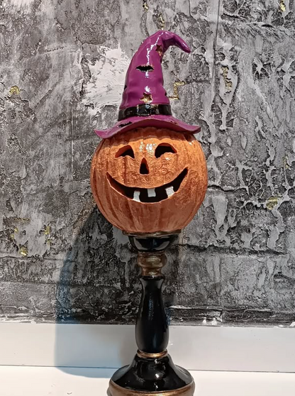 Halloween Pumpkin Decor, Decorative Pumpkin Figurine, Tall Pumpkin Decor, Halloween Pumpkin Sculpture, Halloween Home Accent, Pumpkin Statue