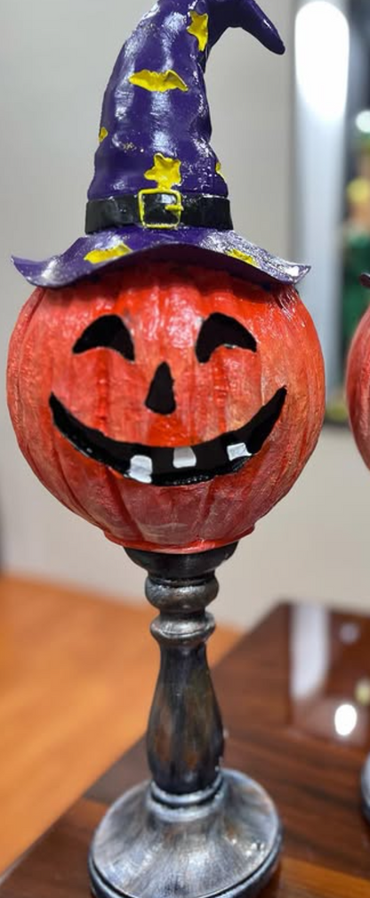 Halloween Pumpkin Decor, Decorative Pumpkin Figurine, Tall Pumpkin Decor, Halloween Pumpkin Sculpture, Halloween Home Accent, Pumpkin Statue