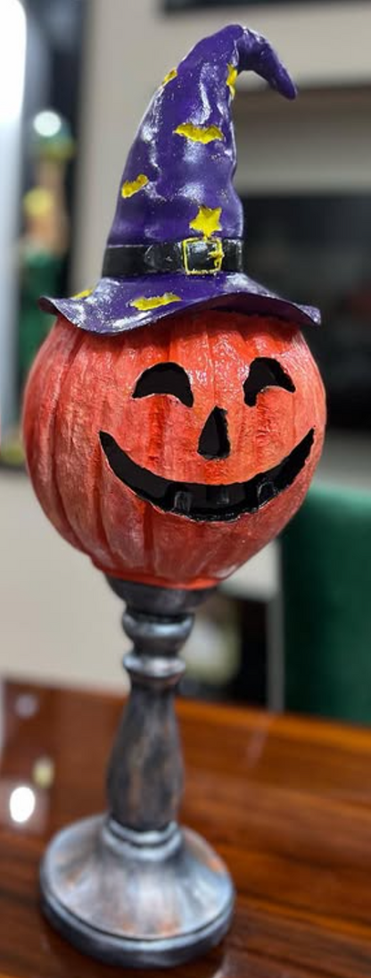 Halloween Pumpkin Decor, Decorative Pumpkin Figurine, Tall Pumpkin Decor, Halloween Pumpkin Sculpture, Halloween Home Accent, Pumpkin Statue
