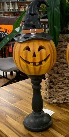 Halloween Pumpkin Decor, Decorative Pumpkin Figurine, Tall Pumpkin Decor, Halloween Pumpkin Sculpture, Halloween Home Accent, Pumpkin Statue