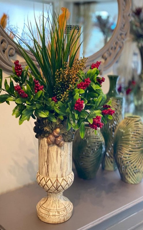 Handmade Acorn Vase, Forest Theme Home Decor, Woodland Style Vase, Nature Inspired Statue