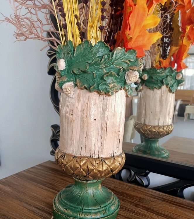 Handmade Acorn Vase, Forest Theme Home Decor, Woodland Style Vase, Nature Inspired Statue