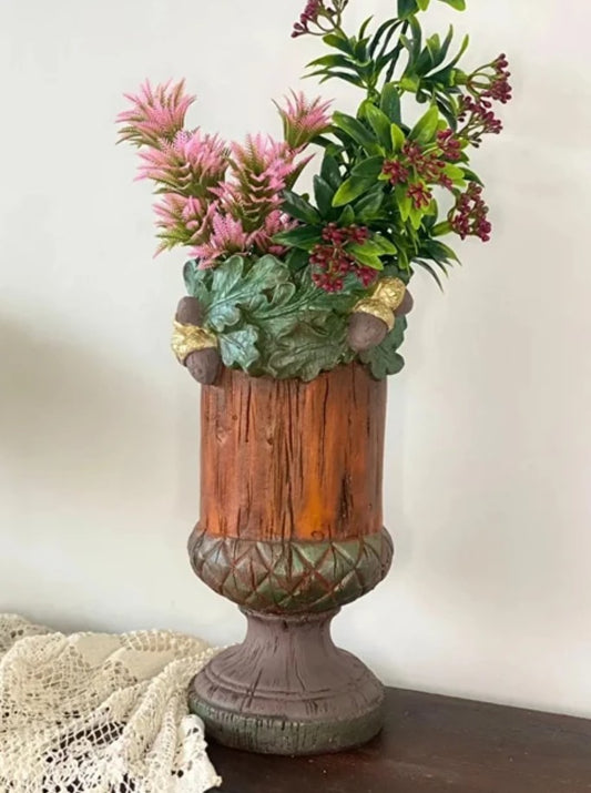 Handmade Acorn Vase, Forest Theme Home Decor, Woodland Style Vase, Nature Inspired Statue