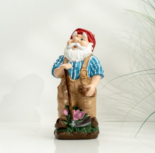 Garden Gnome Statue, Outdoor Gnome Figurine, Rustic Garden Gnome Decor, Hand Painted Gnome Statue , Gnome Sculpture, Garden Gnome Statue