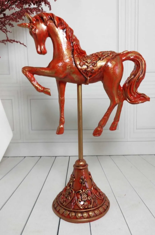 Unicorn Horse Statue, Vintage Style Horse Statue, Stylized Fantasy Horse Unicorn Statue, Unicorn Horse Sculpture, Classic Horse Sculpture