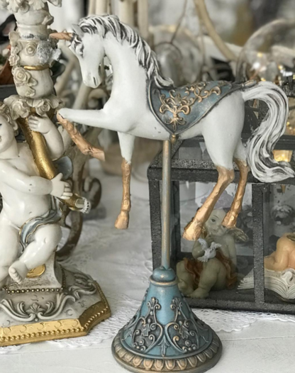 Unicorn Horse Statue, Vintage Style Horse Statue, Stylized Fantasy Horse Unicorn Statue, Unicorn Horse Sculpture, Classic Horse Sculpture