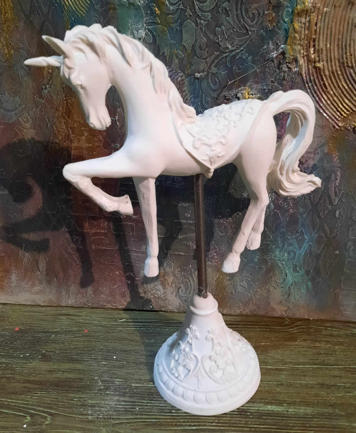 Unicorn Horse Statue, Vintage Style Horse Statue, Stylized Fantasy Horse Unicorn Statue, Unicorn Horse Sculpture, Classic Horse Sculpture