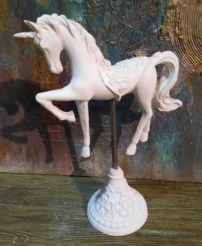 Unicorn Horse Statue, Vintage Style Horse Statue, Stylized Fantasy Horse Unicorn Statue, Unicorn Horse Sculpture, Classic Horse Sculpture