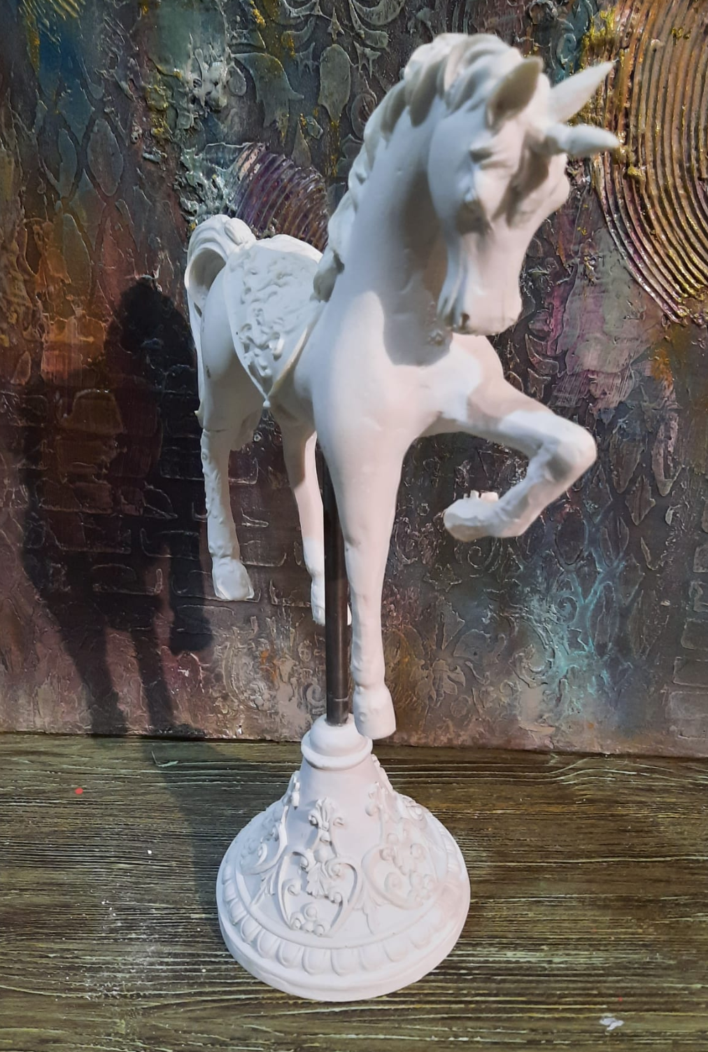 Unicorn Horse Statue, Vintage Style Horse Statue, Stylized Fantasy Horse Unicorn Statue, Unicorn Horse Sculpture, Classic Horse Sculpture