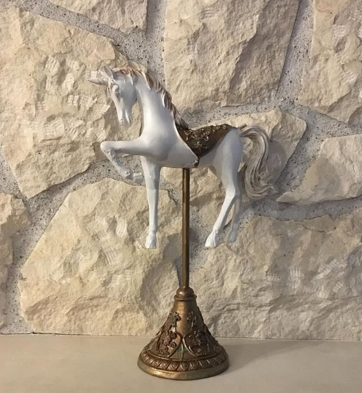 Unicorn Horse Statue, Vintage Style Horse Statue, Stylized Fantasy Horse Unicorn Statue, Unicorn Horse Sculpture, Classic Horse Sculpture