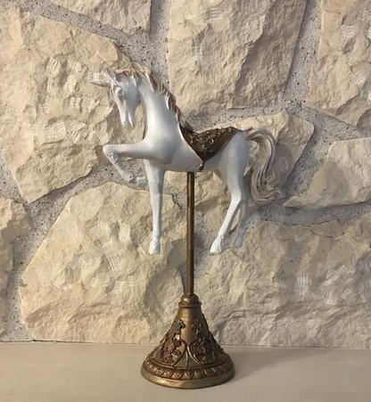 Unicorn Horse Statue, Vintage Style Horse Statue, Stylized Fantasy Horse Unicorn Statue, Unicorn Horse Sculpture, Classic Horse Sculpture