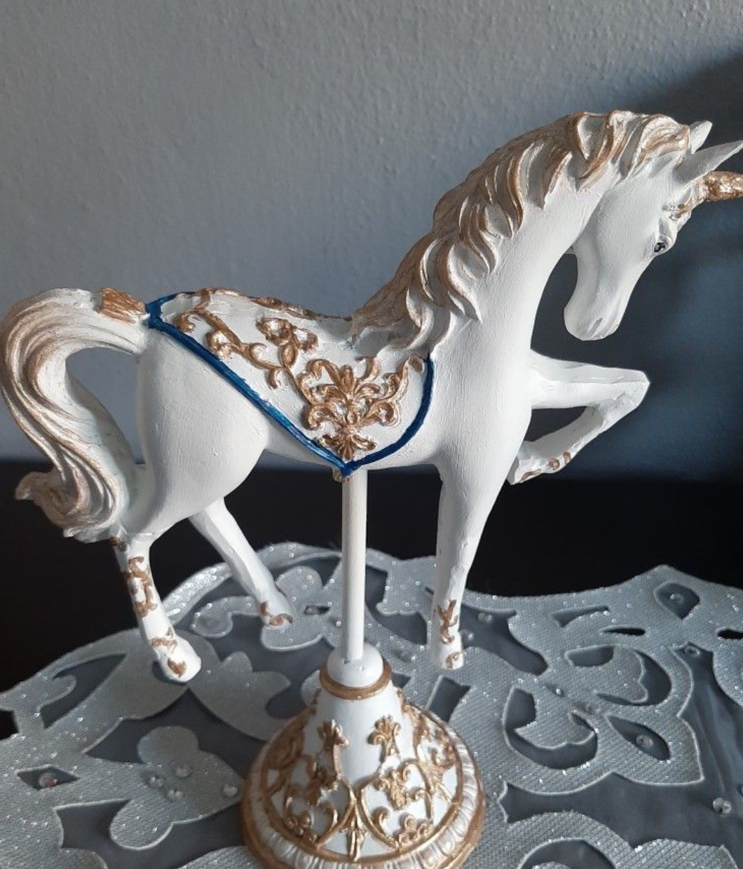Unicorn Horse Statue, Vintage Style Horse Statue, Stylized Fantasy Horse Unicorn Statue, Unicorn Horse Sculpture, Classic Horse Sculpture
