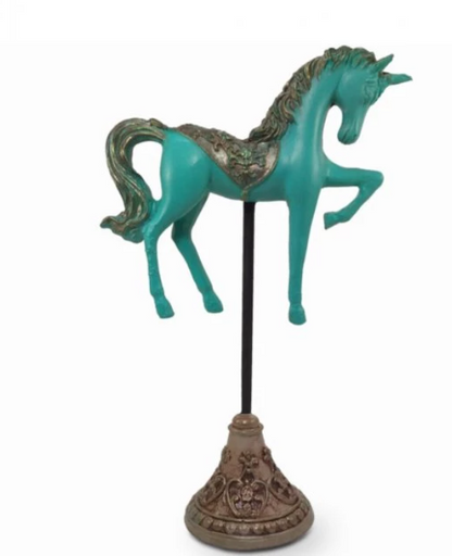 Unicorn Horse Statue, Vintage Style Horse Statue, Stylized Fantasy Horse Unicorn Statue, Unicorn Horse Sculpture, Classic Horse Sculpture