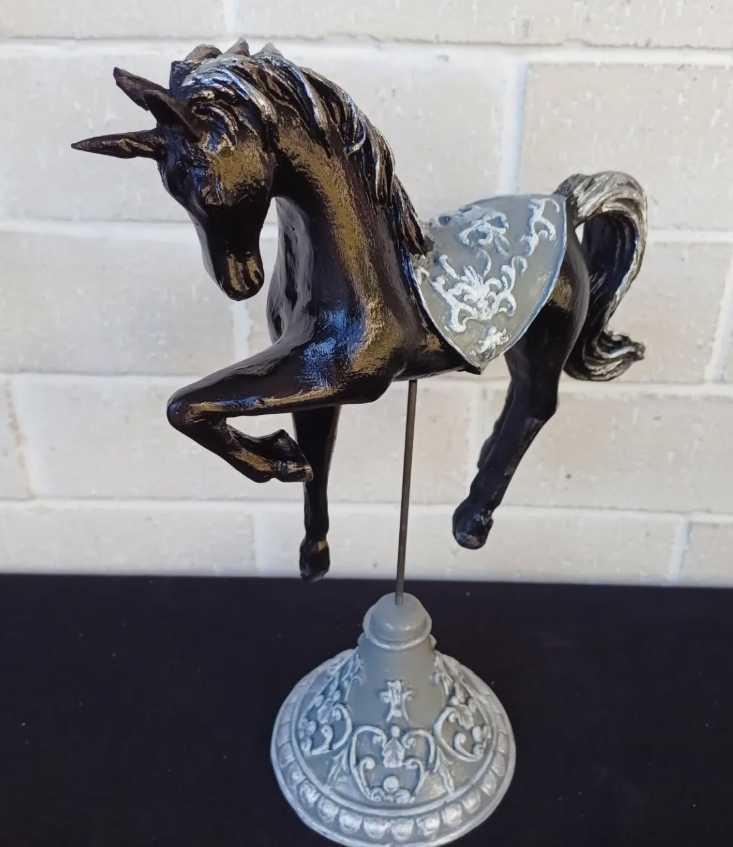 Unicorn Horse Statue, Vintage Style Horse Statue, Stylized Fantasy Horse Unicorn Statue, Unicorn Horse Sculpture, Classic Horse Sculpture