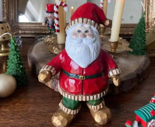 Santa Claus Decor, Christmas Figurine, Handmade Santa Statue, Holiday Home Decor, Santa Claus Statue, Santa Claus Sculpture, Santa Claus