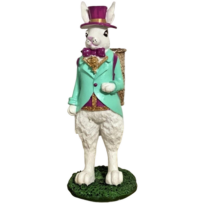 Bunny Figurine with Basket, Rabbit Statue, Rabbit Lover Gift, Unique Bunny Decoration, Rabbit Figurine With Basket, Easter Rabbit Decor, Easter Bunny Decor, Easter Rabbit Statue