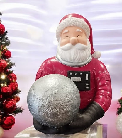 Handmade Astronaut Santa Claus Decor, Handmade Santa Claus Astronaut, Astronaut Santa Statue, Astronaut Santa Claus Decor, Santa Claus