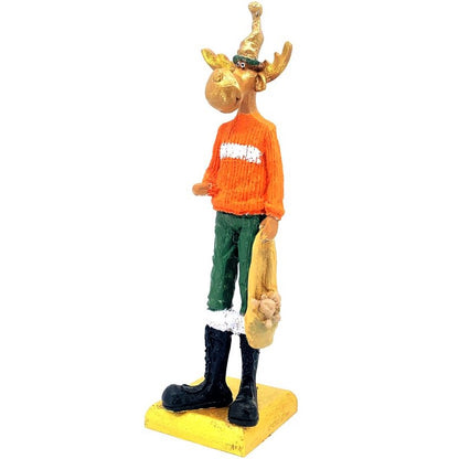 Nordic Style Reindeer Man Sculpture, Decorative Reindeer Man Sculpture, Standing Reindeer Man Statue, Cute Reindeer Gentleman Statue