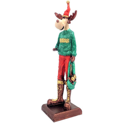 Nordic Style Reindeer Man Sculpture, Decorative Reindeer Man Sculpture, Standing Reindeer Man Statue, Cute Reindeer Gentleman Statue