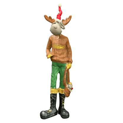 Nordic Style Reindeer Man Sculpture, Decorative Reindeer Man Sculpture, Standing Reindeer Man Statue, Cute Reindeer Gentleman Statue