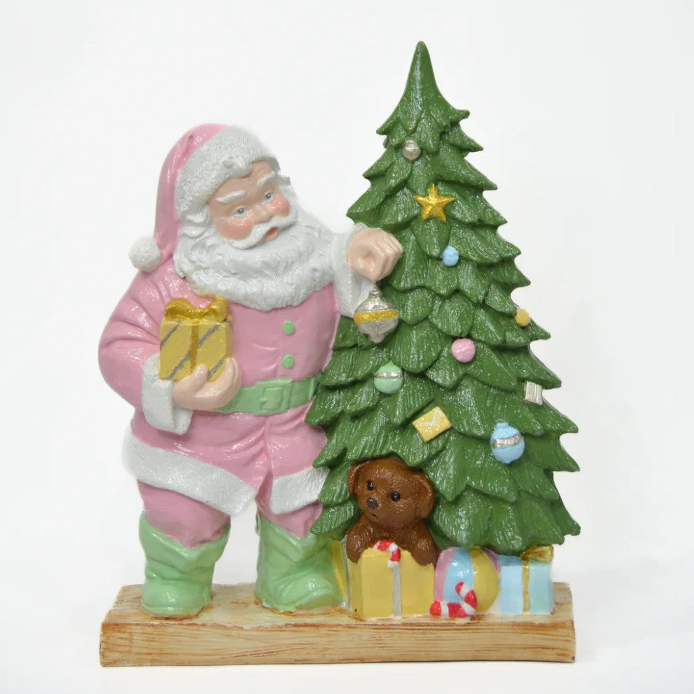 Santa Claus Figurine with Gift Boxes, Christmas Gift, Hand-Painted Sculpture, Christmas Ornaments, Chrismtas Decor, Christmas Tree Sculpture, Santa Sculpture, Santa Decor