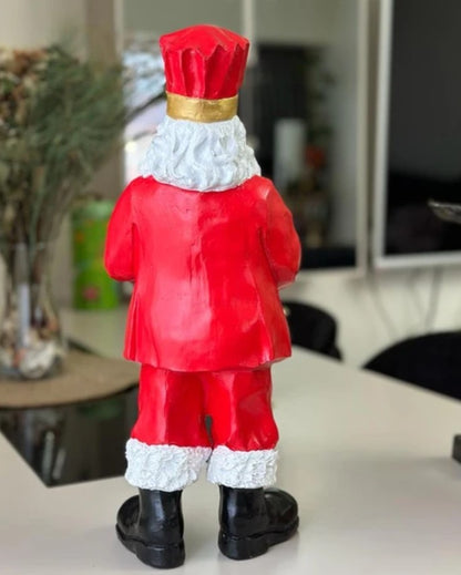 Handmade Santa Holding Cookie Decor, Christmas Decoration, Chef Statue, Holiday Cookie Figurine