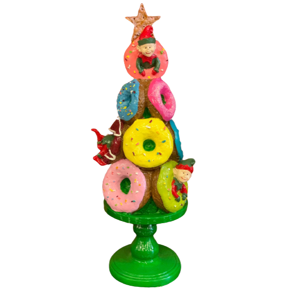 Donut Christmas Tree Decor, Handmade Donut Tree Sculpture, Handmade Donut Holiday Tree, weet Donut Christmas Tree Decor, Donut Holiday Decor