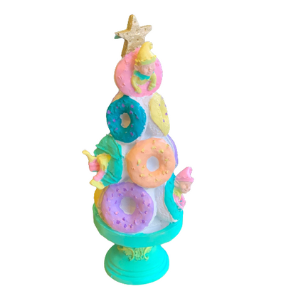 Donut Christmas Tree Decor, Handmade Donut Tree Sculpture, Handmade Donut Holiday Tree, weet Donut Christmas Tree Decor, Donut Holiday Decor