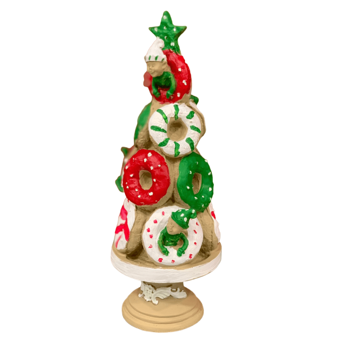 Donut Christmas Tree Decor, Handmade Donut Tree Sculpture, Handmade Donut Holiday Tree, weet Donut Christmas Tree Decor, Donut Holiday Decor
