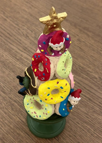 Donut Christmas Tree Decor, Handmade Donut Tree Sculpture, Handmade Donut Holiday Tree, weet Donut Christmas Tree Decor, Donut Holiday Decor