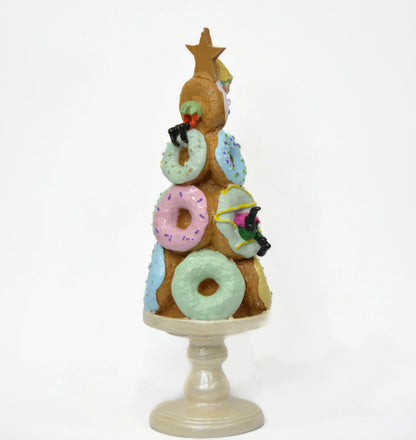 Donut Christmas Tree Decor, Handmade Donut Tree Sculpture, Handmade Donut Holiday Tree, weet Donut Christmas Tree Decor, Donut Holiday Decor