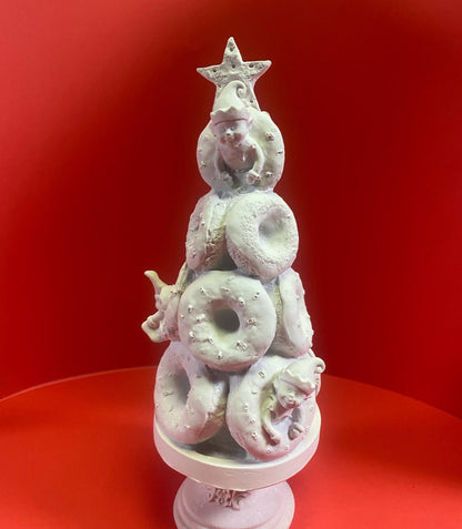 Donut Christmas Tree Decor, Handmade Donut Tree Sculpture, Handmade Donut Holiday Tree, weet Donut Christmas Tree Decor, Donut Holiday Decor