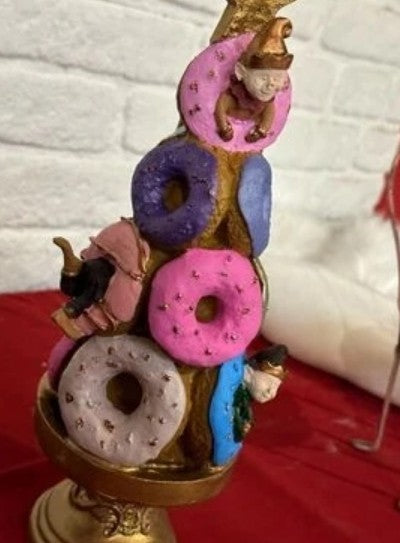 Donut Christmas Tree Decor, Handmade Donut Tree Sculpture, Handmade Donut Holiday Tree, weet Donut Christmas Tree Decor, Donut Holiday Decor