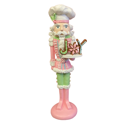 Festive Nutcracker Statue, Soldier Pastry Maker, Nutcracker Sculpture, Handmade Nutcracker Soldier Decor, Festive Soldier Decor