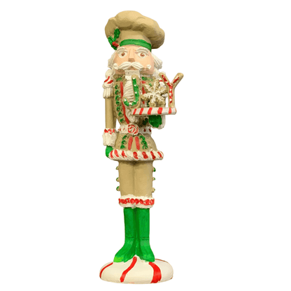 Festive Nutcracker Statue, Soldier Pastry Maker, Nutcracker Sculpture, Handmade Nutcracker Soldier Decor, Festive Soldier Decor