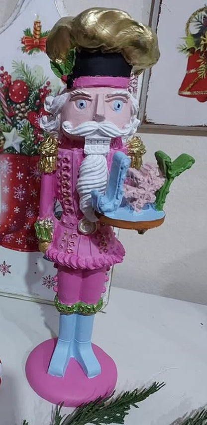 Festive Nutcracker Statue, Soldier Pastry Maker, Nutcracker Sculpture, Handmade Nutcracker Soldier Decor, Festive Soldier Decor