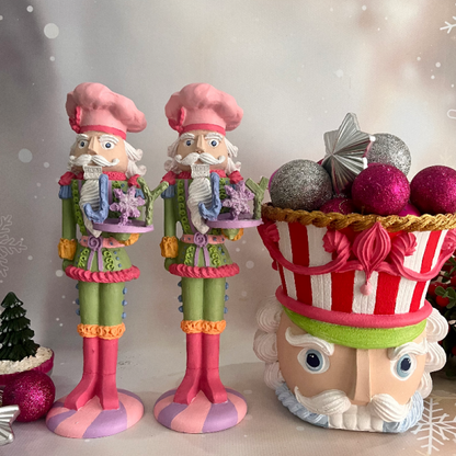 Festive Nutcracker Statue, Soldier Pastry Maker, Nutcracker Sculpture, Handmade Nutcracker Soldier Decor, Festive Soldier Decor