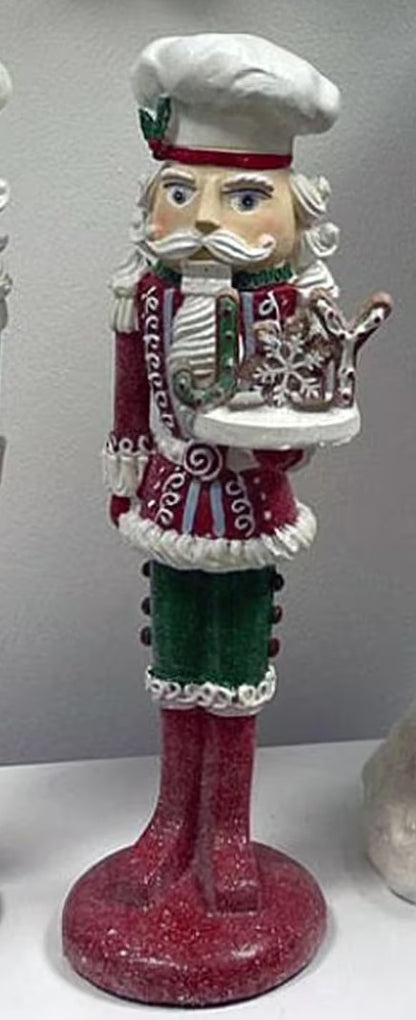 Festive Nutcracker Statue, Soldier Pastry Maker, Nutcracker Sculpture, Handmade Nutcracker Soldier Decor, Festive Soldier Decor